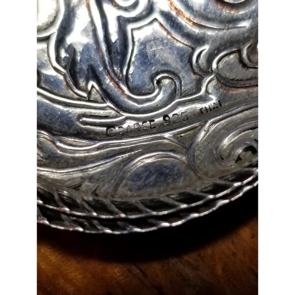 Barse Studio Ornate Sterling Silver Circle Earrings J100334 - Picture 2 of 4